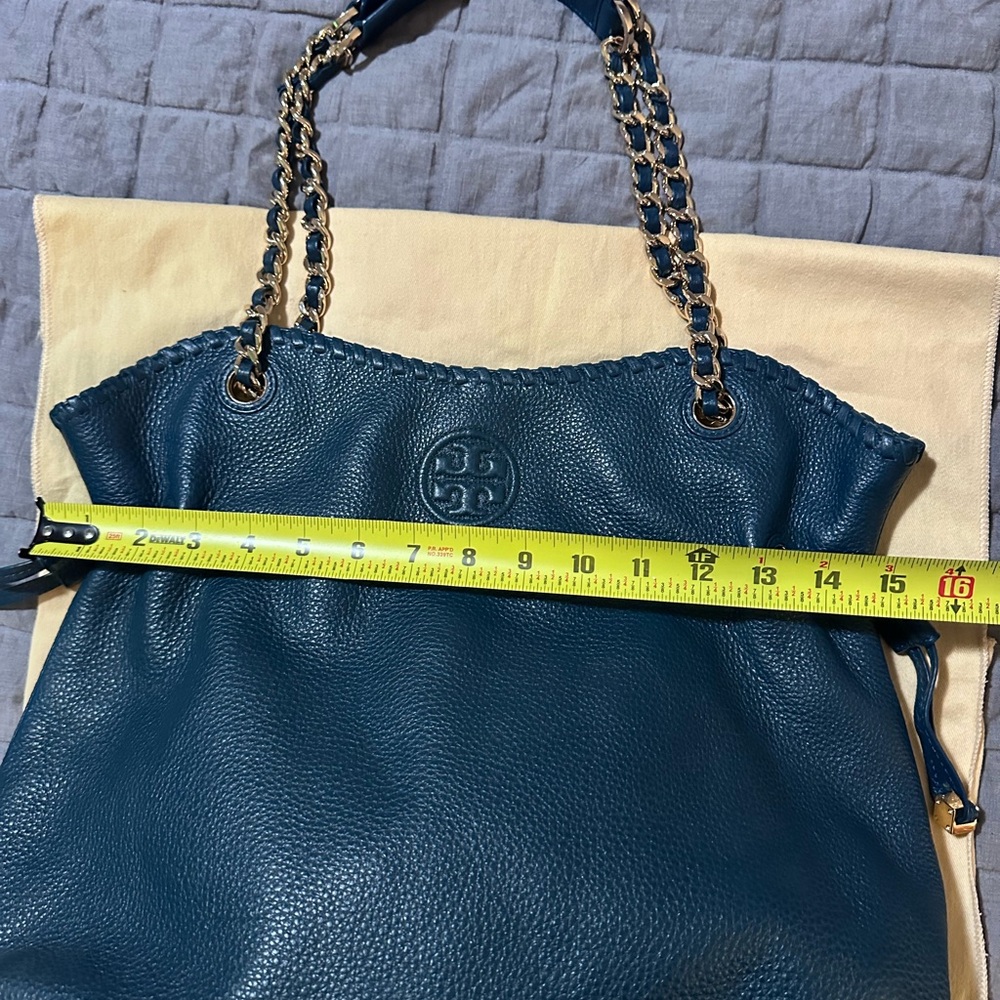 Tory Burch Teal Leather Shoulder Bag